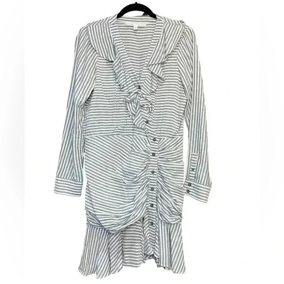 Veronica Beard Kai Dress Blue White Ruffled Size 8 - Picture 2 of 6